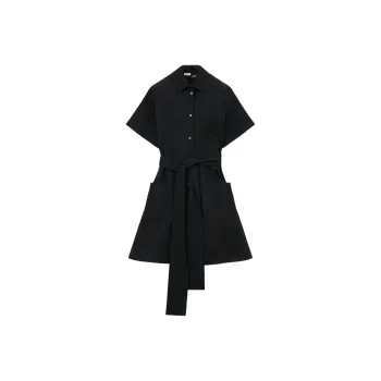 LOEWE Paula's Ibiza SS25 Short Sleeved Dress Women's Black