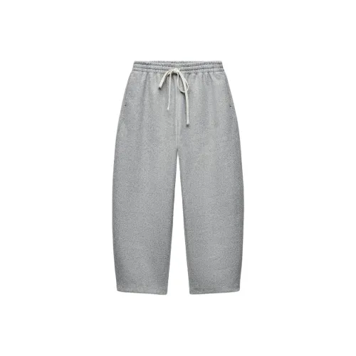 ZARA Knitted Sweatpants Women's Zebra Print Gray