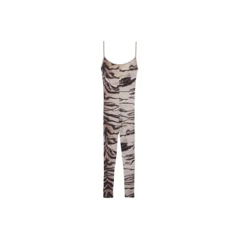 BASERANGE SS24 Emily Body Leotard - Bamboo Lyocell Jumpsuit Women's Tiger/Leopard Print
