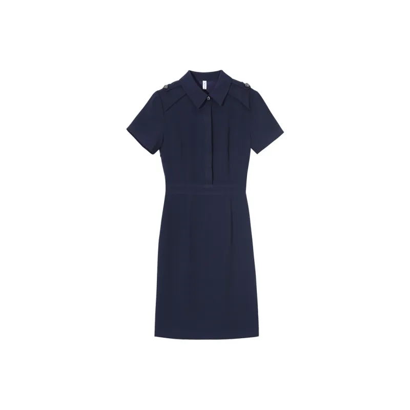 Lucybaily Short Sleeved Dresses Women's Navy Blue-0