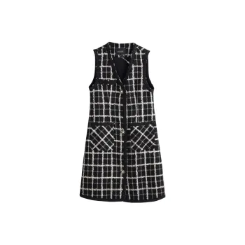 Olrain Sleeveless Dress Women's Black White