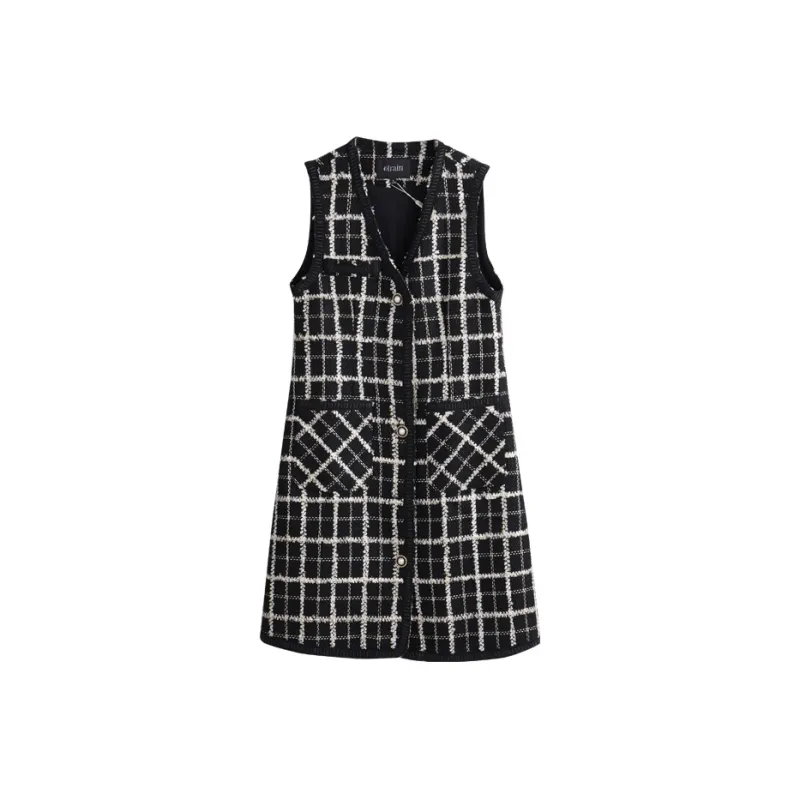 Olrain Sleeveless Dress Women's Black White-0