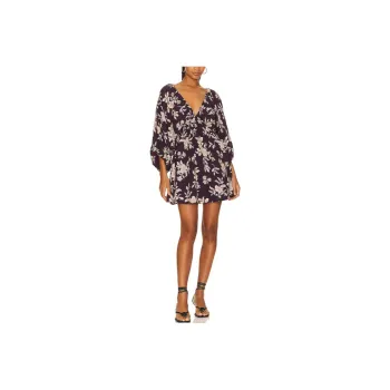 FREE PEOPLE Long-Sleeved Dresses Women's Black Cherry