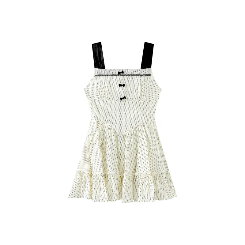 Adeworn Slip Dress Women's Beige & Black-0