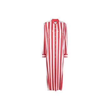 BALMAIN Band collar Striped Shirt Dress