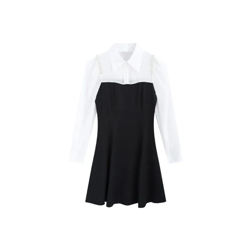 SNZX Long Sleeved Dresses Women's Black-0
