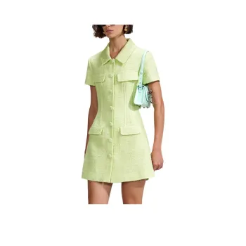 Self portrait Short Sleeved Dress Women's Fruit Green