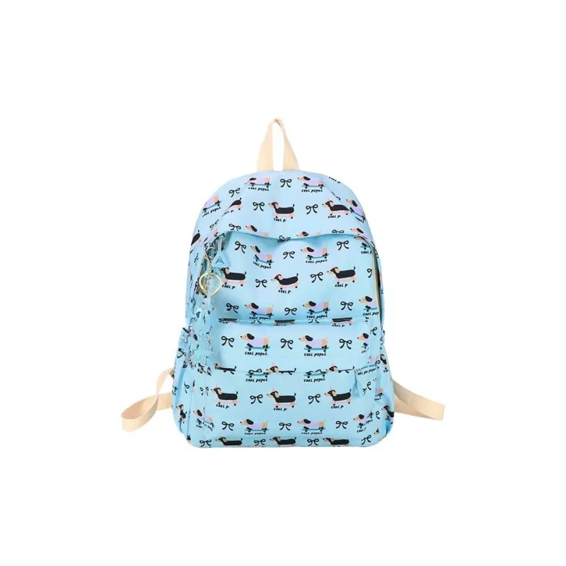 AIBAG Nylon Backpack Unisex White/Pink/Purple/Blue-17