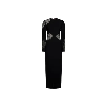 MaxMara Studio Lace Detailed Crewneck Dress