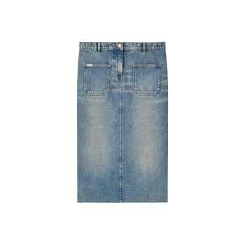 COURREGES 2 Pocket Denim Skirt 'Vintage Medium Blue'