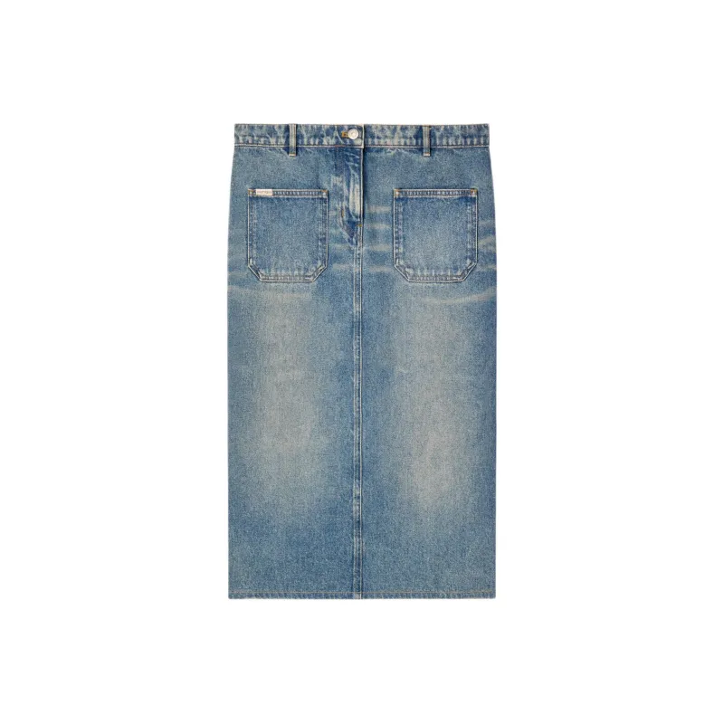 COURREGES 2 Pocket Denim Skirt 'Vintage Medium Blue'-0