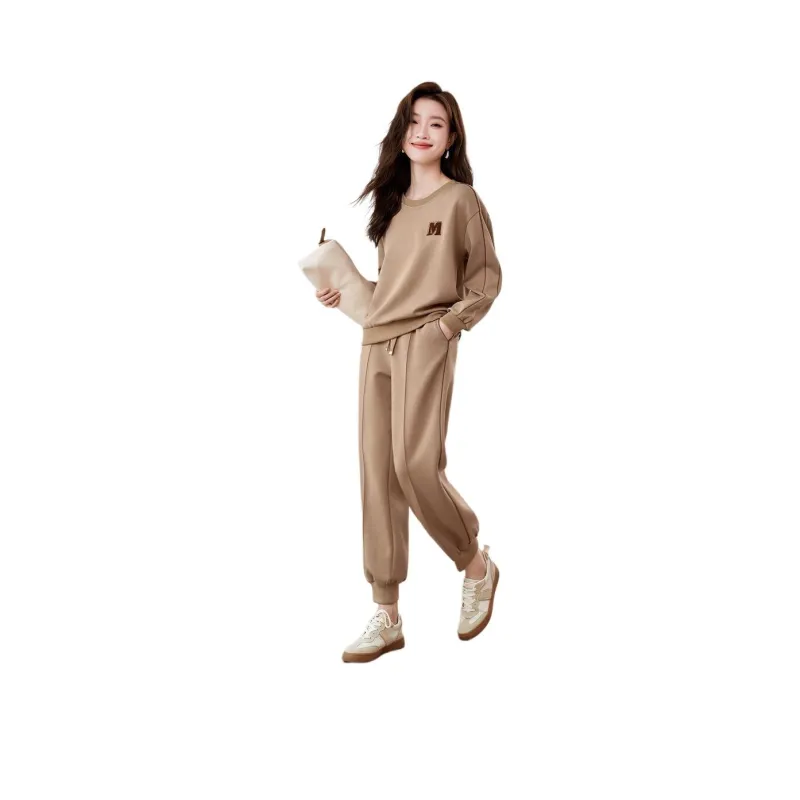 Mo Han Yi Mei Sweatshirt Set Women's Khaki-0