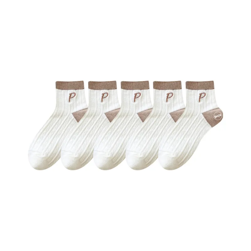 SOIE Ankle Socks Women's 5 Pack Black-11