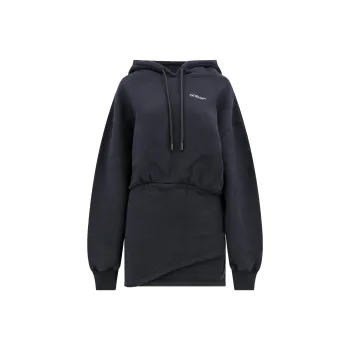 OFF WHITE Logo embroidered Hoodie Minidress