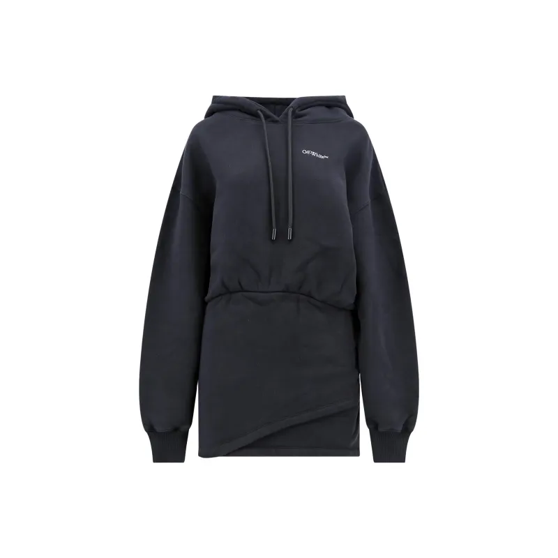 OFF-WHITE Logo-embroidered Hoodie Minidress-0