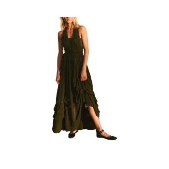 FREE PEOPLE Santa Maria Maxi Dress Slip Dresses Women's Duffle Bag/Canvas Bag Color