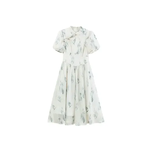 Local Gal Short Sleeved Dresses Women's Beige Apricot