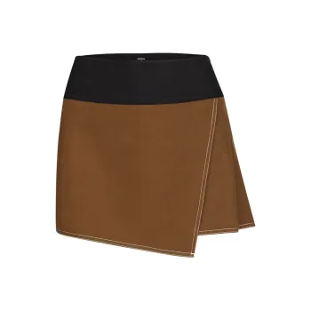 AZEPAM Casual Short Skirts Women's Brown Black