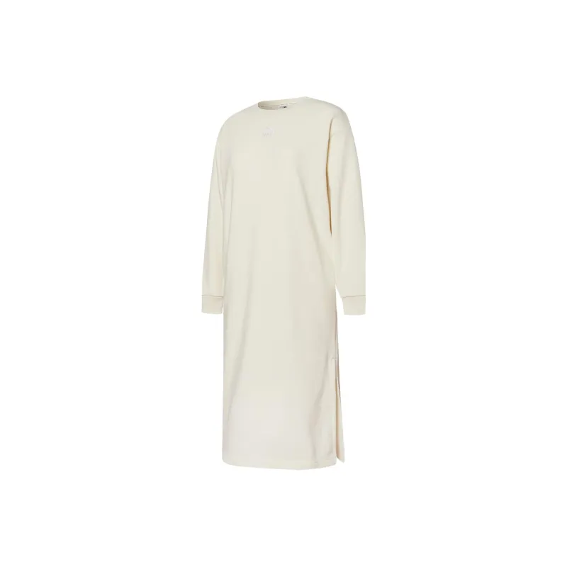 PUMA Long Sleeved Dresses Women's Ivory White-0