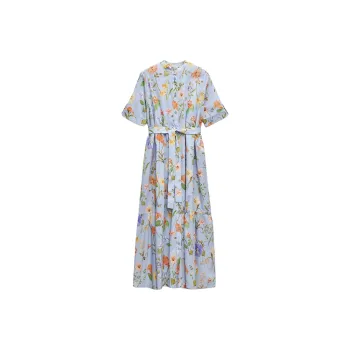 ZARA Short-Sleeved Dresses Women's Blue