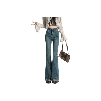 LIGEMAN Jeans Women's Vintage Nai Beige/Blue