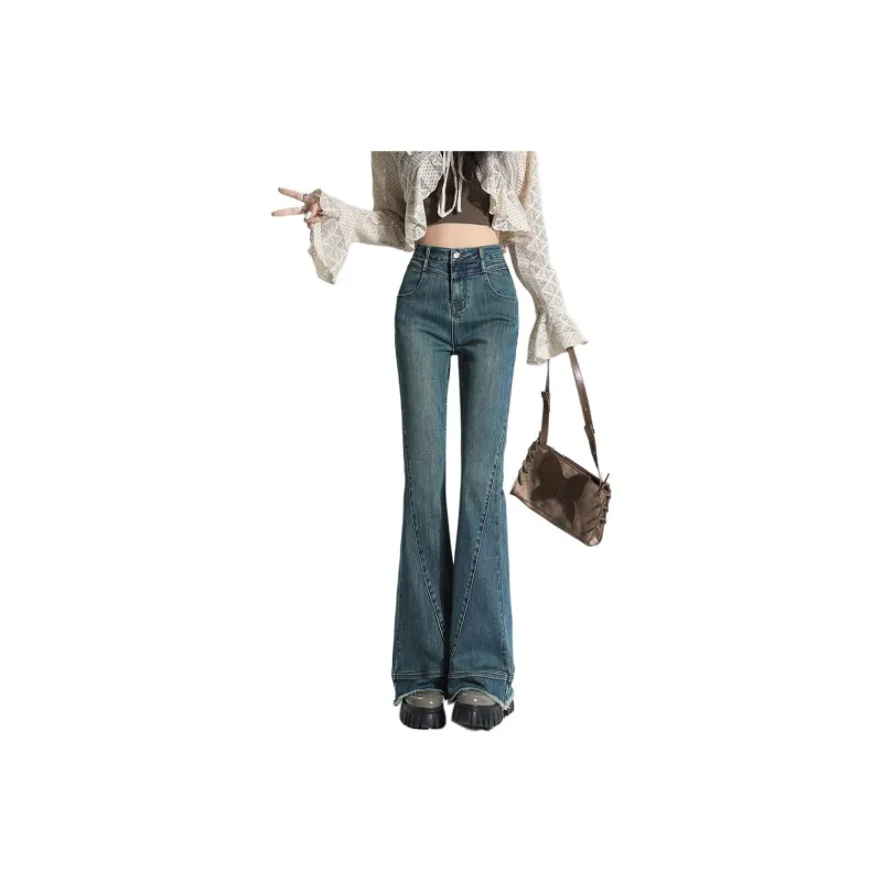 LIGEMAN Jeans Women's Vintage Nai Beige/Blue-0