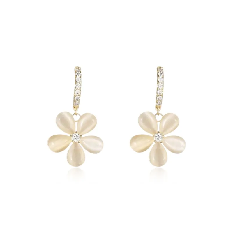 STQ Glass Cat Eye Earrings Women's-0