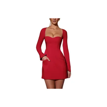 OH POLLY SS25 Corinne Long-Sleeved Dresses Women's Red/Red