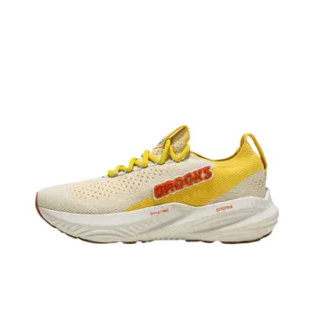 Brooks Glycerin 22 Cushioning Abrasion Resistant Breathable Low Top Running Shoes Women's Yellow White