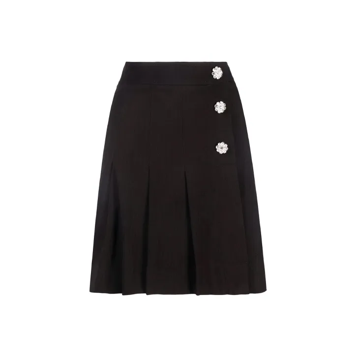GANNI Casual Short Skirts Women's Black-0