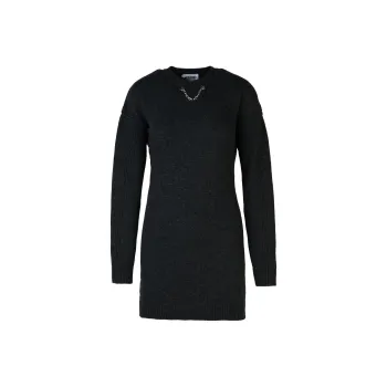 MOSCHINO Chain Detailed Drop Shoulder Knitted Dress