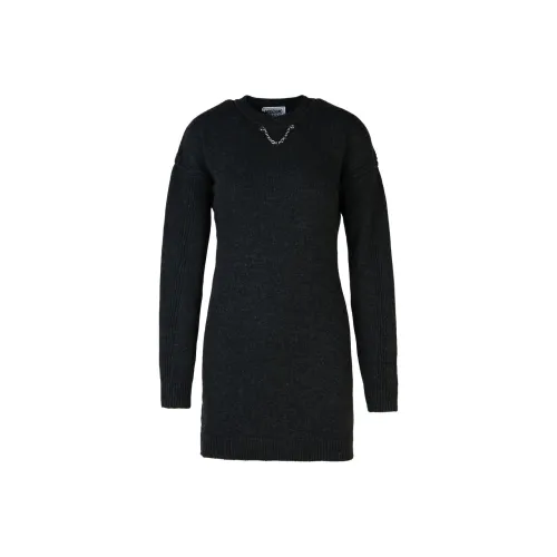 MOSCHINO Chain Detailed Drop Shoulder Knitted Dress