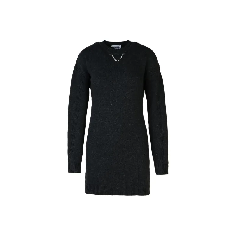MOSCHINO Chain Detailed Drop Shoulder Knitted Dress-0