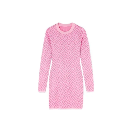 VERSACE SS23 Long Sleeved Dress Women's Pink