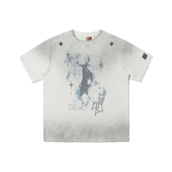 NSTNEW START T Shirts Unisex Dirty Dyed Light Gray
