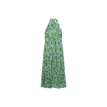 ZARA Sleeveless Dress Women's Green/Blue