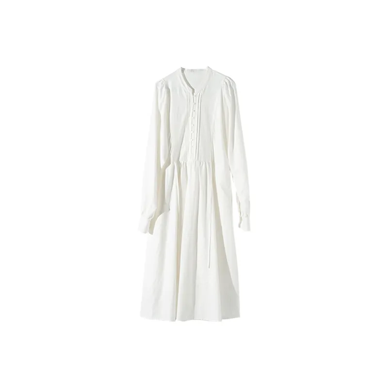 ZIMO Long Sleeved Dresses Women's White-0