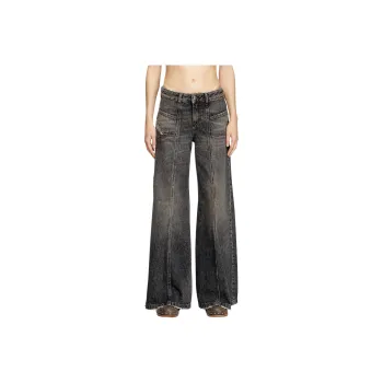 DIESEL D Akii Distressed Wide Leg Jeans