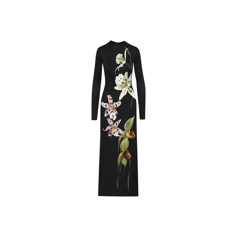 Oscar De La Renta Orchid Jersey Maxi Dress-0