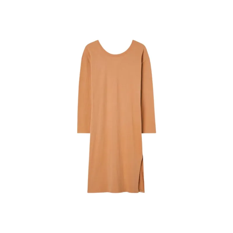 AMERICAN VINTAGE A.M FW24 ROBE FEMME VUPAVILLE Long-Sleeved Dresses Women's Hazelnut Brown-0