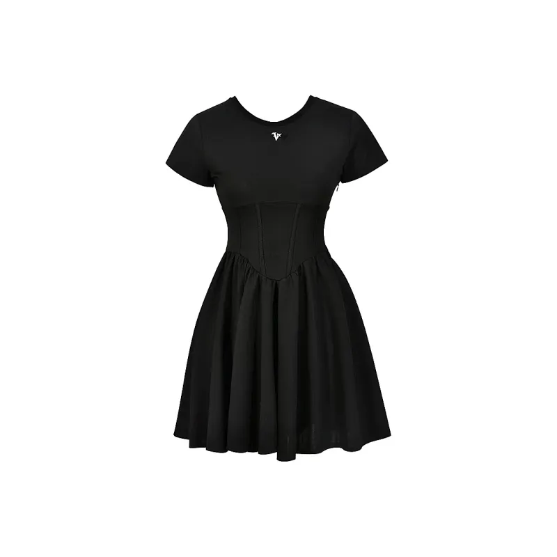 JOSR Short Sleeved Dresses Women's Black-0