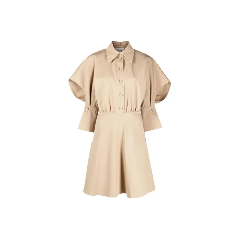 SportMax Long Sleeved Dresses Women's Khaki-0
