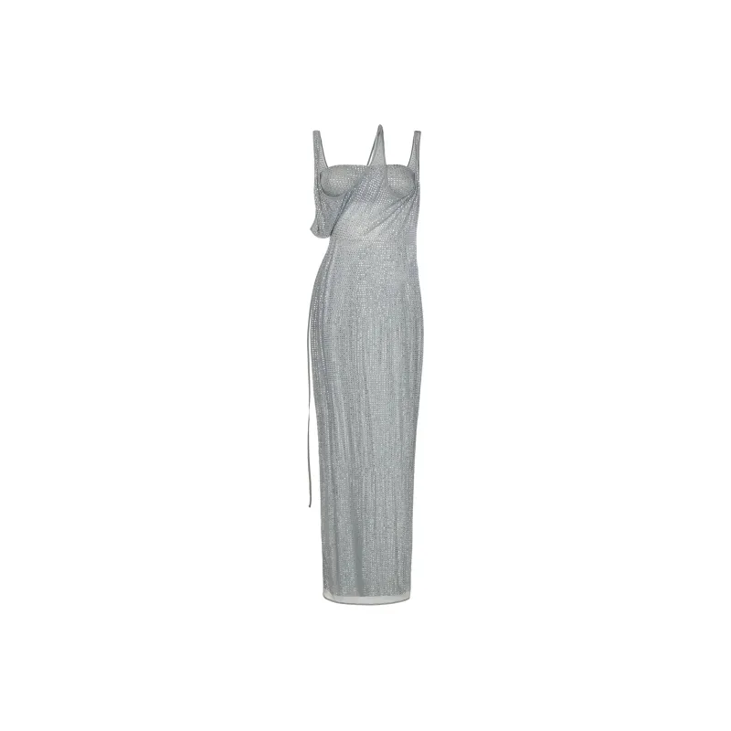 The Attico Sleeveless Dress Women's Pearl Gray-0