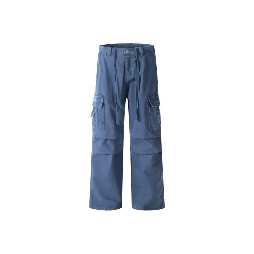 striped-belt drawstring waist shorts Blue