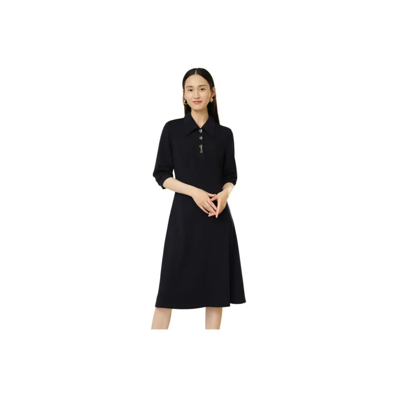 JZ. ANNAKRO Long-Sleeved Dresses Women's Dark Blue-0