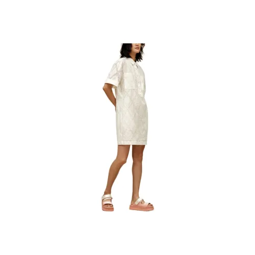 UGG SS25 Short Sleeved Dress Women's Halo White