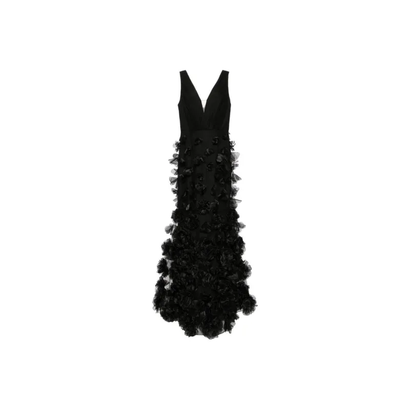 Marchesa Notte Floral-appliqué Tulle Gown-0