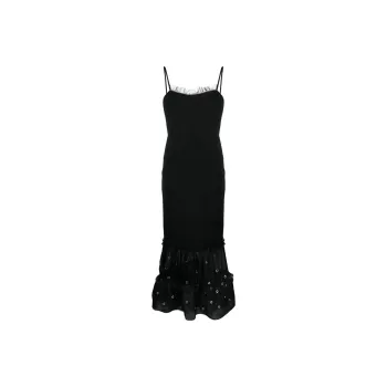 OFF WHITE Slip Dress, Regular Fit Women's Black