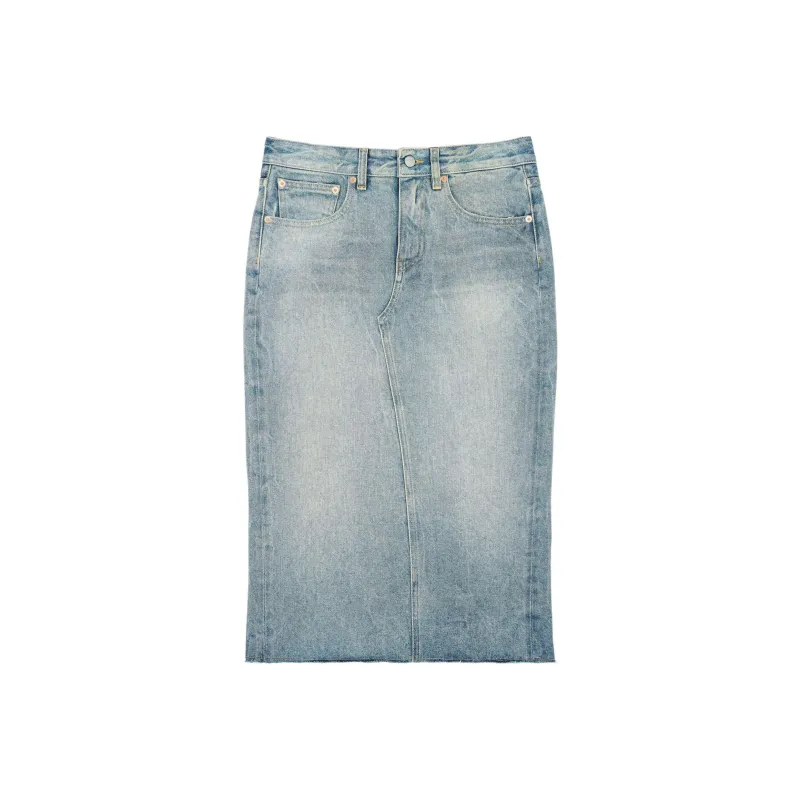 MM6 Maison Margiela Denim Long Skirt Women's Blue-0