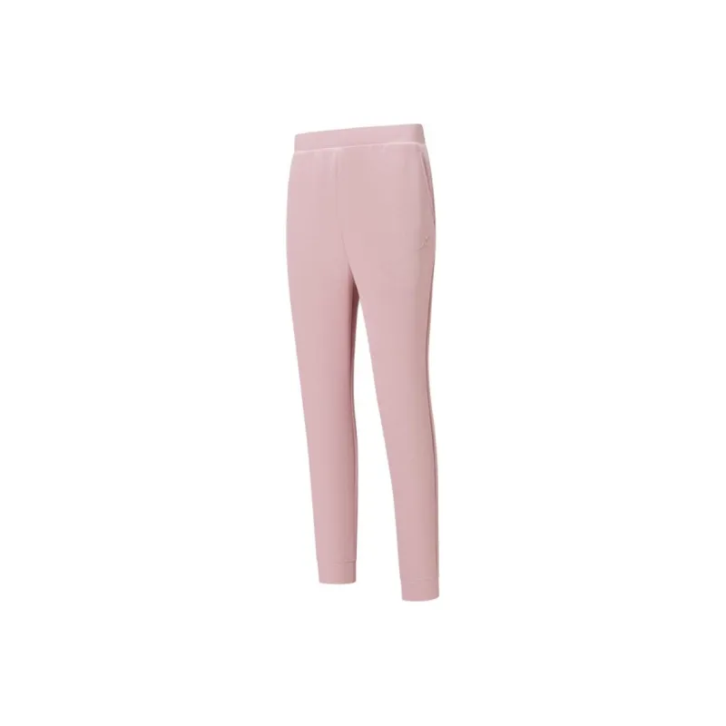 XTEP Variety Training Collection Knitted Sweatpants Women's Wax Apple Red Pink-0